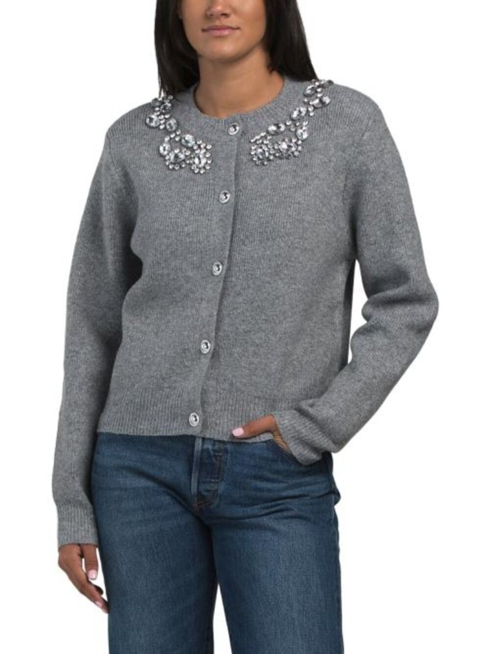 LUNA IVY Jewel Detailed Cardigan